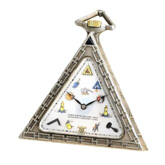 Swiss silver triangular watch with Masonic motifs Circa 1900