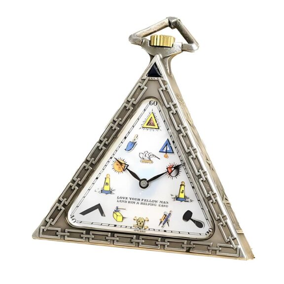 Swiss silver triangular watch with Masonic motifs Circa 1900
