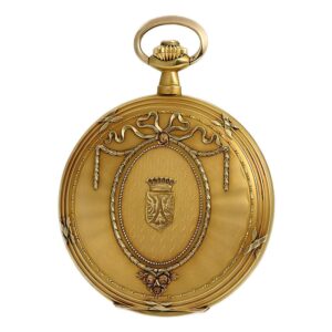 Swiss fine thin 18k gold hunting cased pocket watch Circa 1905