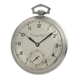 Swiss pocket watch with multi-colour silvered dial Circa 1936