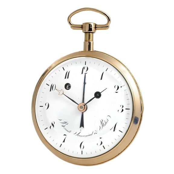Swiss rare gold quarter repeating watch with alarm Circa 1800