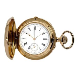 Swiss heavy gold pocket watch with chronograph Circa 1850