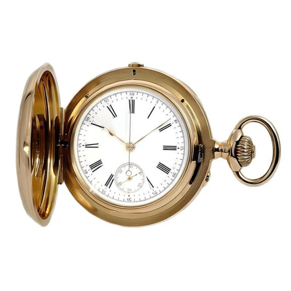 Swiss heavy gold pocket watch with chronograph Circa 1850