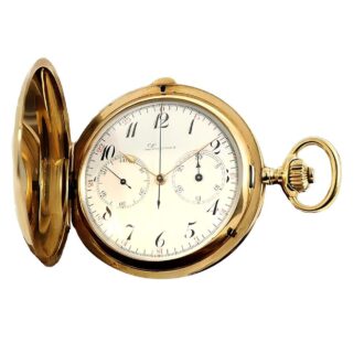 Swiss 18k gold pocket watch with chronograph Circa 1900