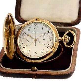 Swiss 18k gold pocket watch with chronograph Circa 1900