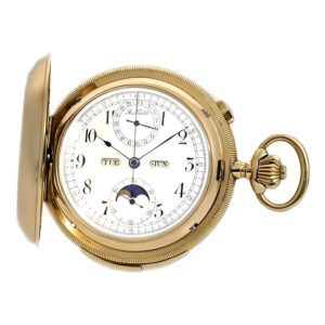 Swiss 14K gold repeating chronograph with full calendar Circa 1905