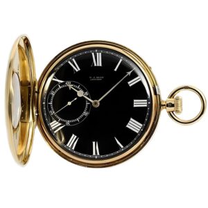 English pocket watch with a rare black enamel dial Circa 1850