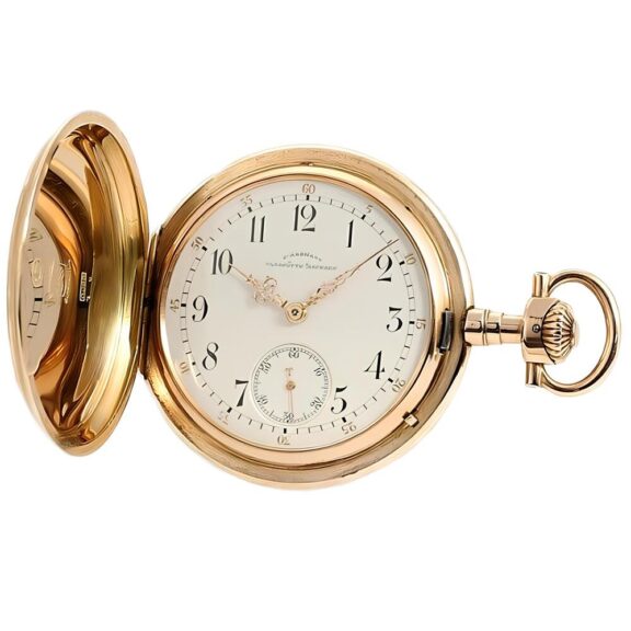 German gold Glashütte hunting cased pocket watch Circa 1900