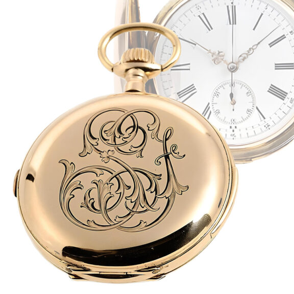 Swiss minute repeating watch with chronograph Circa 1890