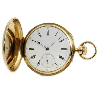 Swiss gold hunting cased keyless pocket watch Circa 1860