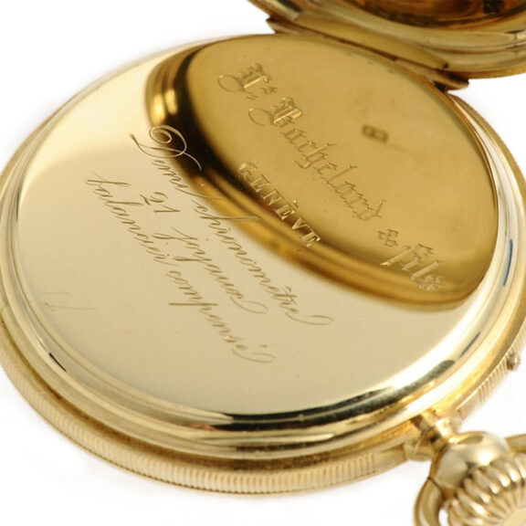 Swiss gold hunting cased keyless pocket watch Circa 1860 Swiss gold hunting cased keyless pocket watch Circa 1860