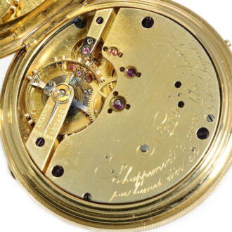 Swiss gold hunting cased keyless pocket watch Circa 1860