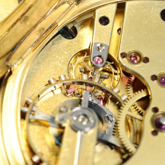Swiss gold hunting cased keyless pocket watch Circa 1860 Swiss gold hunting cased keyless pocket watch Circa 1860