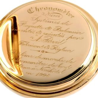 Swiss important and rare 18k gold lever chronometer Circa 1893