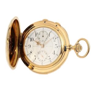 Swiss gold hunting cased minute repeating chronograph Circa 1900
