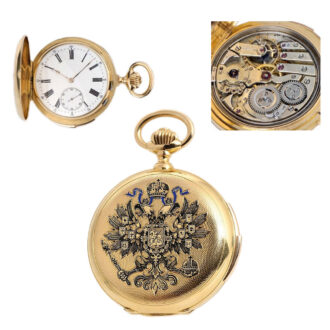 Russian gold hunting minute repeating pocket watch Circa 1890
