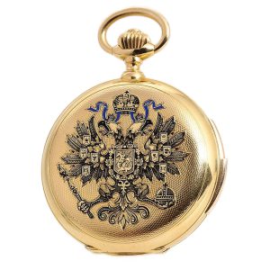 Russian gold hunting minute repeating pocket watch Circa 1890