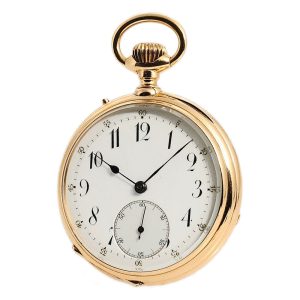 French gold pivoted detent watch with tourbillon Circa 1890