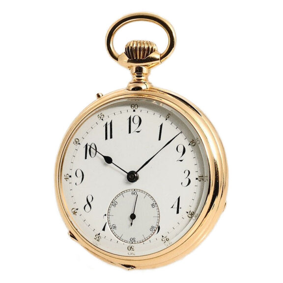 French gold pivoted detent watch with tourbillon Circa 1890 French gold pivoted detent watch with tourbillon Circa 1890
