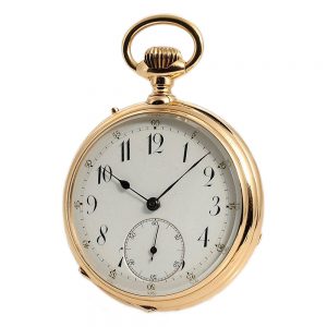 French gold pivoted detent watch with tourbillon Circa 1890
