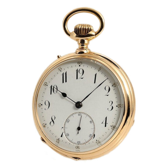 French gold pivoted detent watch with tourbillon Circa 1890 French gold pivoted detent watch with tourbillon Circa 1890