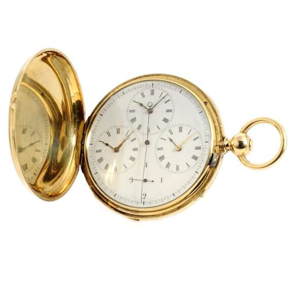 Swiss "Seconde Foudroyante" watch with time zones Circa 1850 Swiss "Seconde Foudroyante" watch with time zones Circa 1850
