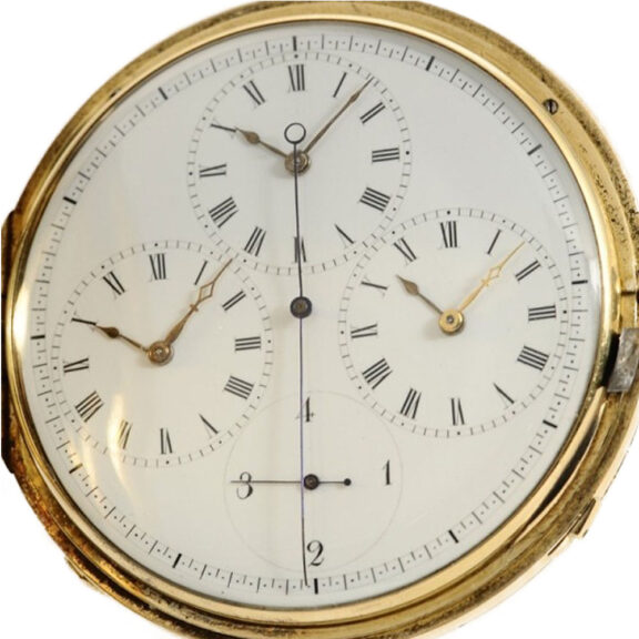 Swiss "Seconde Foudroyante" watch with time zones Circa 1850 Swiss "Seconde Foudroyante" watch with time zones Circa 1850