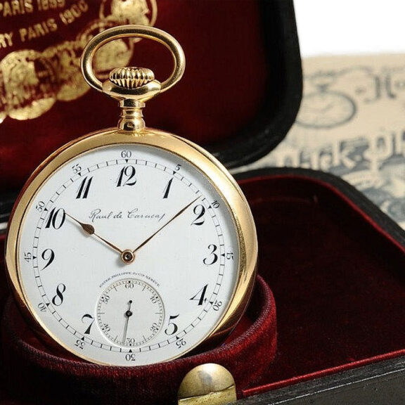 Swiss 18k gold pocket watch "Chronometro Gondolo" circa 1915