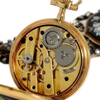 French decorative gold enamel lady's pendant watch Circa 1870 French decorative gold enamel lady's pendant watch Circa 1870