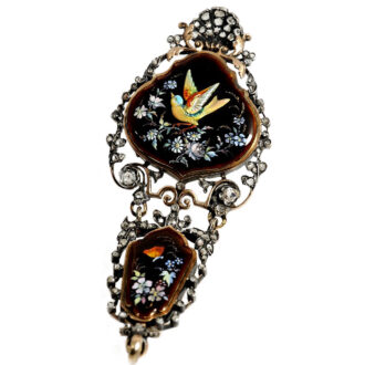 French decorative gold enamel lady's pendant watch Circa 1870 French decorative gold enamel lady's pendant watch Circa 1870