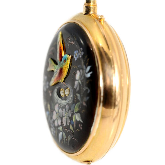 French decorative gold enamel lady's pendant watch Circa 1870 French decorative gold enamel lady's pendant watch Circa 1870