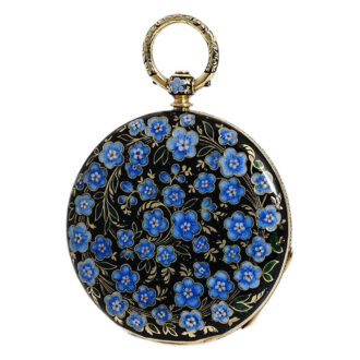 Swiss decorative gold enamel lady's pocket watch Circa 1830