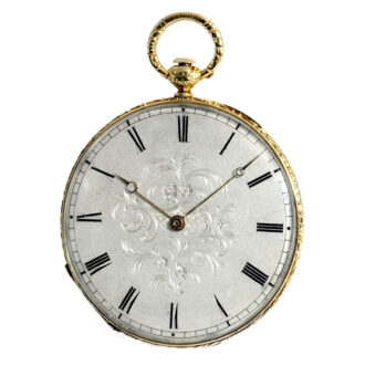 Swiss fine, thin gold enamel pocket watch circa 1830