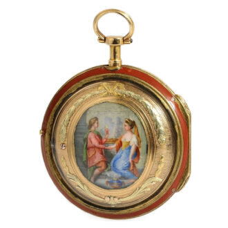 French rare two coloured gold verge pocket watch Circa 1780