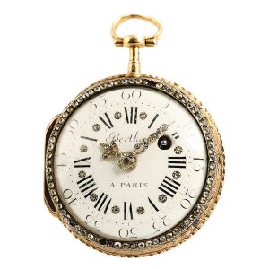 French 18k gold rare skeletonized verge watch Circa 1780