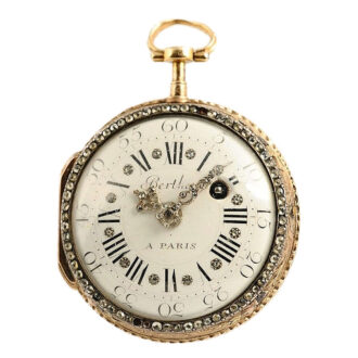 French 18k gold rare skeletonized verge pocket watch Circa 1780