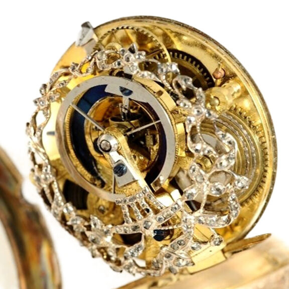 French 18k gold rare skeletonized verge pocket watch Circa 1780 French 18k gold rare skeletonized verge pocket watch Circa 1780