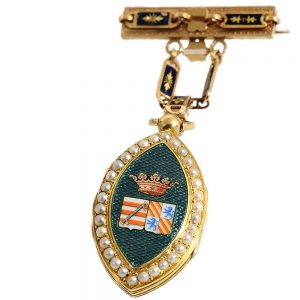 Swiss rare half pearl-set watch with visible balance Circa 1830