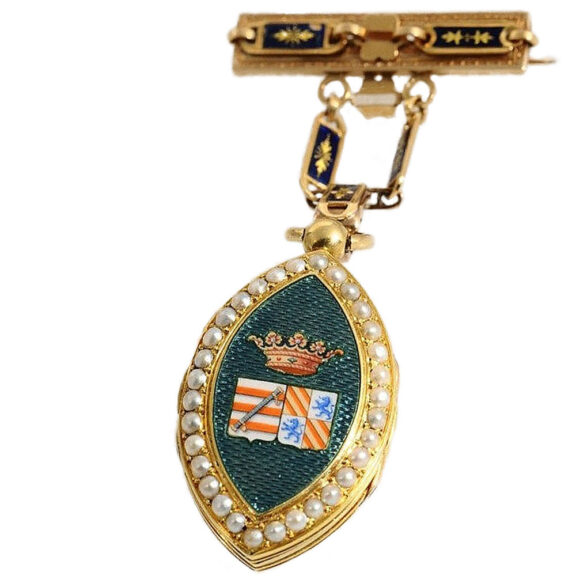 Swiss rare half pearl-set watch with visible balance Circa 1830