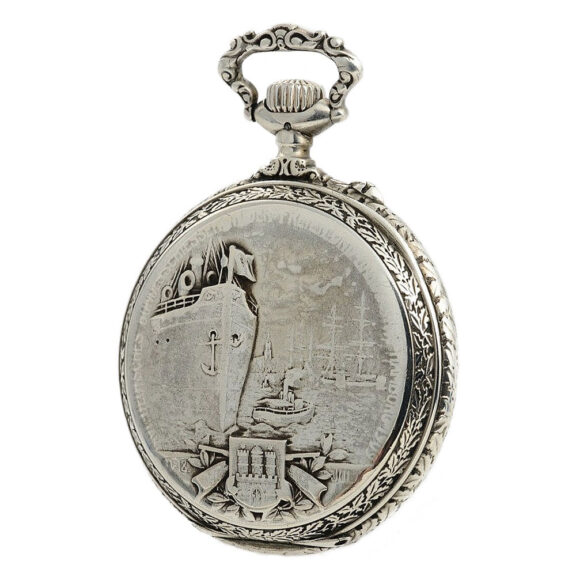 Swiss rare silver gentleman's presentation watch Circa 1908