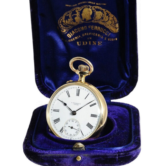 Italian presentation watch with enamelled crest Circa 1890