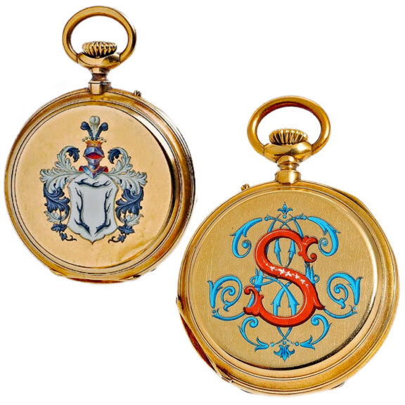 Swiss fine pocket watch with enamel decoration Circa 1890 Swiss fine pocket watch with enamel decoration Circa 1890