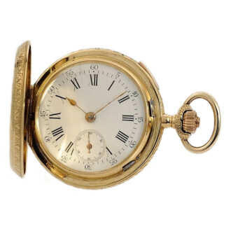 Swiss gold quarter repeating hunting cased watch Circa 1880 Swiss gold quarter repeating hunting cased watch Circa 1880