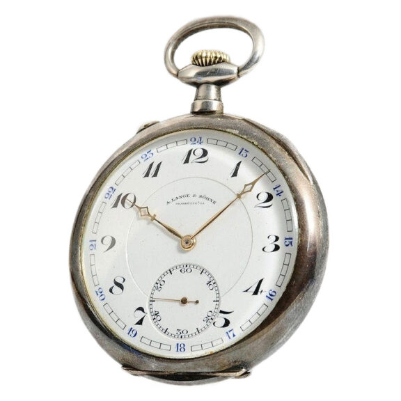 German rare silver Glashütte watch with silver chain Circa 1932
