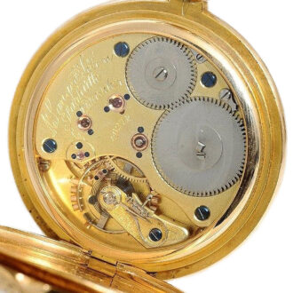 German gold Glashütte pocket with hunting scenes Circa 1903