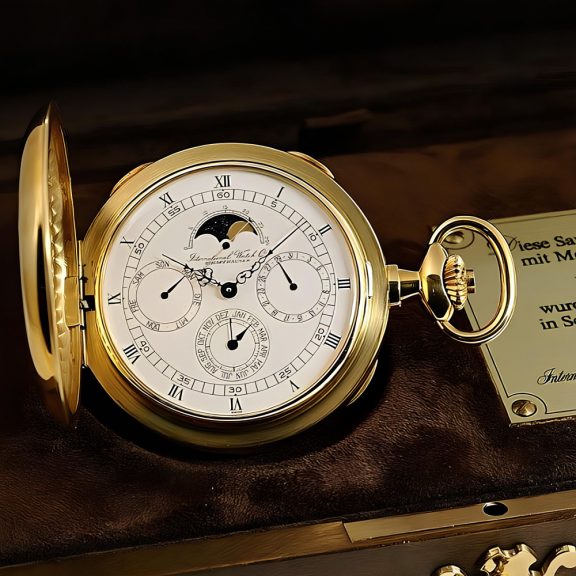 Swiss limited edition pocket watch with full calender Circa 1985 Swiss limited edition pocket watch with full calender Circa 1985