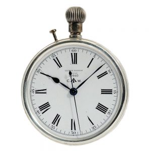 Swiss silver deck chronometer of the Royal Navy Circa 1920