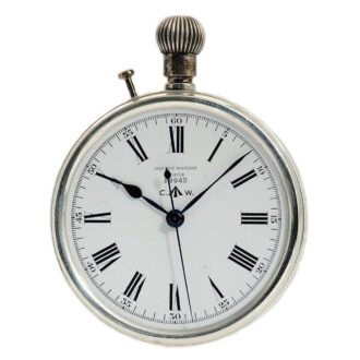 Swiss silver deck chronometer of the Royal Navy Circa 1920