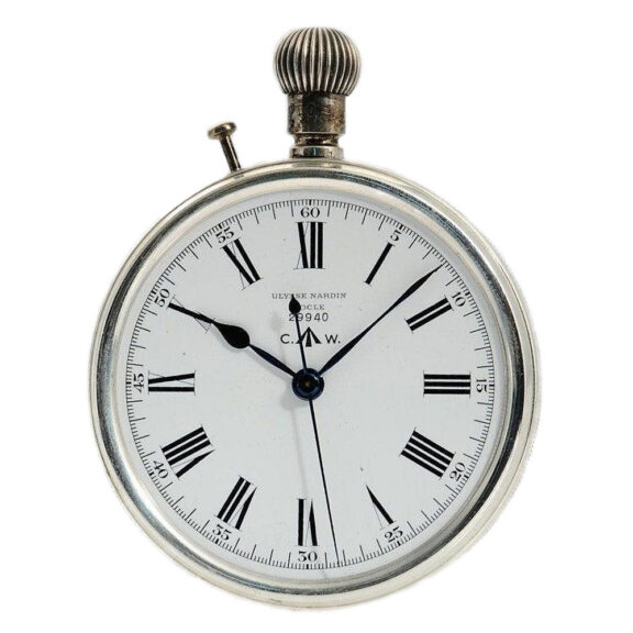 Swiss silver deck chronometer of the Royal Navy Circa 1920