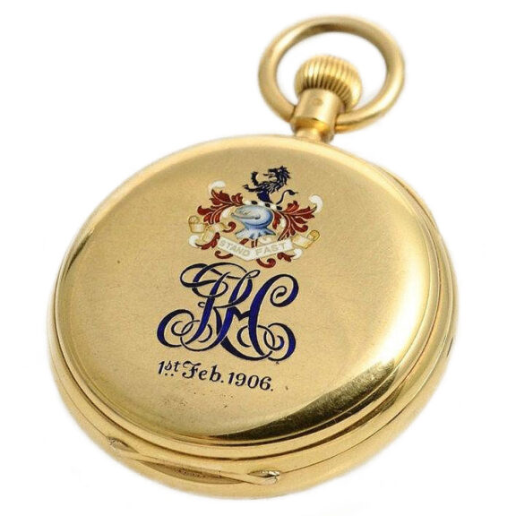 English gold watch with split seconds chronograph Circa 1902 English gold watch with split seconds chronograph Circa 1902